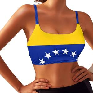 Custom Heat-Transfer Printed National Flag Full <b>Cup</b> Quick Dry Ladies <b>Bra</b> with Front Color Combination Eoin Winston Sports Casual - Product Image 1
