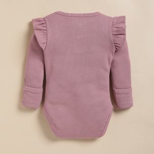 Premium Quality Organic Bamboo Elastane Long Sleeve Bodysuit - Nostalgia Rose - Product Image 2
