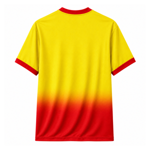 Maillot de football personnalisé Elite Apparel NSPDK Sorority à manches courtes, logo sur le devant, dégradé de couleurs rouge et or contrastant, respirant, pour femmes - Product Image 3