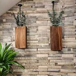 Juego de Macetas de Madera Grabadas a Mano de Primera Calidad, Jardinera Vertical Colgante para Decoración de Hogar y Oficina de Lujo - Product Image 1