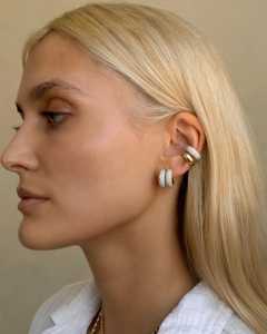 Diamond Pave <b>Huggie</b> Hoops Lab Grown 14K 18K <b>Solid</b> <b>Gold</b> 5 Row Dome Bubble IGI Certified Bridesmaid Earrings Women Everyday Wear - Product Image 6
