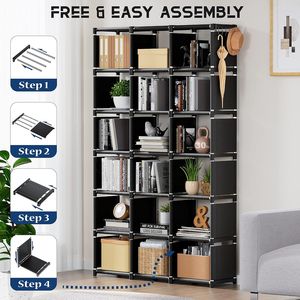 Libreria DIY Extra Large a 8 Cubi, Organizzatore di Stoccaggio Nero per Camera da Letto - Product Image 4