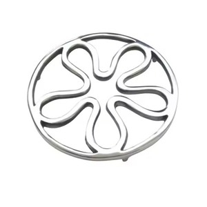 Gold Branch Coral Silhouette Square Metal Trivet with Feet Heat Resistant Hot <b>Pot</b> <b>Pan</b> Holder Nature Table Mat Modern Look - Product Image 2