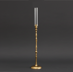 Luxury <b>Gold</b> Floor Candle <b>Holder</b> With Glass Tube Tall Standing Candle Stand For Home Decor Event Wedding Display - Product Image 1