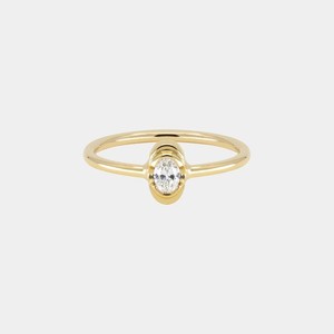 Anillos Apilables de Diamantes con Corte Ovalado, Delicados, Minimalistas, para Uso Diario, Finos, Modernos, de Lujo, con Engaste de Bisel en Oro Sólido de 14K - Product Image 1