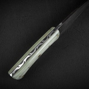 PASHA ENTERPRISES Handmade Damascus Steel <b>Drop</b> Point Straight Hunting Knife White Micarta Handle Fixed Camping Outdoor Survival - Product Image 6