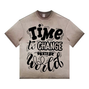 Camiseta Gráfica de Gran Tamaño para Hombre, Estilo Vintage, Lavado Ácido, Personalizada al por Mayor, OEM - Product Image 6