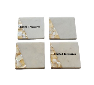 Ensemble de sous-verres en pierre de vadrouille en marbre faits à la main de qualité de luxe pour la maison, la cuisine et le restaurant - Product Image 1