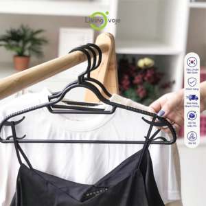 Cintre à vêtements en plastique souple de haute qualité, antidérapant, organisateur de vêtements pour boutique, noir - Product Image 4