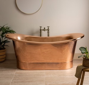 Baignoire autoportante en cuivre pur, design attrayant, fabrication artisanale, finition de qualité supérieure, à prix avantageux auprès de fabricants indiens - Product Image 4