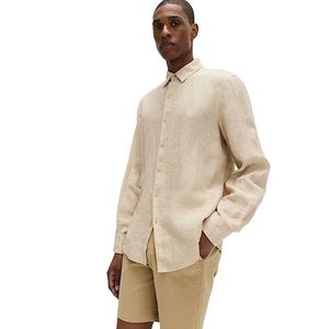 Camisa de Lino Puro de Primera Calidad con Diseño a Cuadros para Hombre, Manga Larga, Tela Suave y Cómoda, Ropa Casual y Semi-Formal para Verano - Product Image 3
