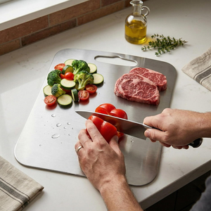Tabla de cortar de acero inoxidable personalizable en tamaño y forma, de calidad premium, el artículo de cocina más demandado. - Product Image 6