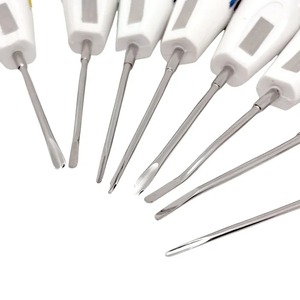 Kit de 10 Élévateurs Dentaires Manuels en Acier Inoxydable – Extracteur de Dents Courbé/Droit, Élévateur de Racine, Outils de Chirurgie Buccale, Poignée Ergonomique - Product Image 6