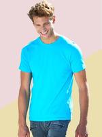 T-shirt pour homme à col rond en coton 100%, style formel, coupe classique, manches courtes, tissu respirant et écologique 180g