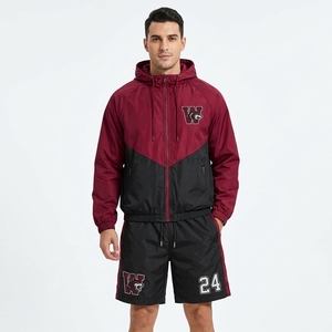 ชุดเซ็ตเสื้อแจ็คเก็ตและกางเกงขาสั้นกันลมน้ำหนักเบาแบบ Private Label สำหรับแบรนด์เสื้อผ้า ผู้ผลิต OEM - Product Image 1
