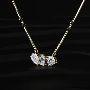 Pendentif Mangalsutra en trois formes mélangées, diamant CVD cultivé en laboratoire, couleur D-E, clarté VVS-VS, certifié IGI, pour fiançailles et mariage - Product Image 4