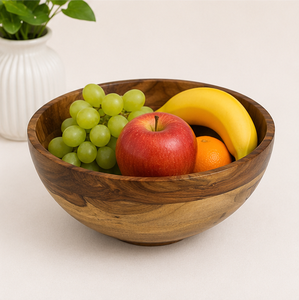 Eco-Friendly Handmade Acacia Wooden Bowl Large Salad Serving Bowl for Farmhouse Kitchen Decoration Bowl In Good Price - Product Image 4