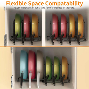 Organisateur de cuisine moderne en métal pour armoire, support de rangement pliable pour casseroles et planches à découper, type sur pied - Product Image 6