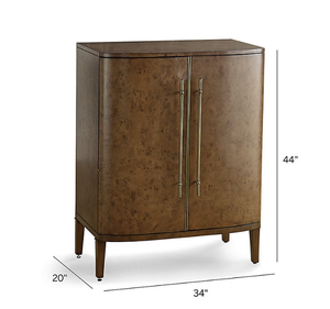 ตู้บาร์ไม้มะฮอกกานีแท้ทรงโมเดิร์นหรูหรา ดีไซน์โค้งมน พร้อมลิ้นชักเก็บของ 4 ช่อง เหมาะสำหรับห้องนอน - Product Image 3