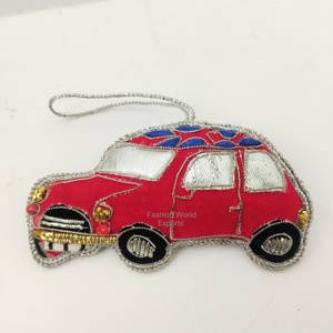 Ornement suspendu de Noël de flocon de neige de vacances de qualité supérieure avec des perles et des glands de paillettes d'argent décoration de Noël faite à la main - Product Image 4