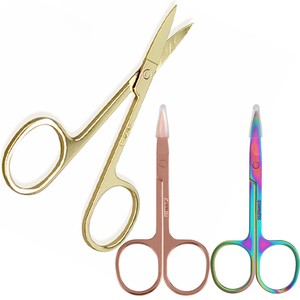 Eyebrow Cutting Scissors Straight Blade Tip Rose Gold Stainless Steel Beauty <b>Tools</b> for <b>Cuticle</b> Care - Product Image 2