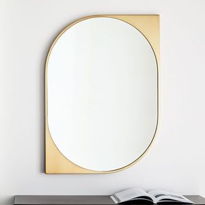 Modern Oval Framed Wall <b>Mirror</b> <b>Gold</b> Brass Finish Decorative Glass Surface for Home Hotel Decoration - Product Image 1