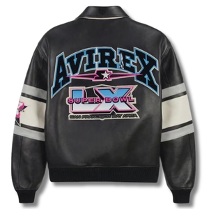 Custom Made Logo Your Own Design Outdoor Woven Casual Stand Collar Embroidery <b>Leather</b> <b>Men's</b> Winter <b>Jackets</b> - Product Image 2
