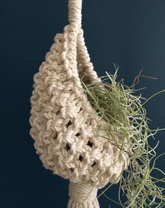 Nordic <b>Macrame</b> Hand Weave Cotton Tapestry Basket Net Bag Eco-Friendly Decor <b>Art</b> Deco Wall Hanging Plant Hanger - Product Image 6