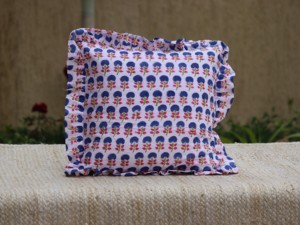 Handmade Bohemian Cotton Frill Cushion Cover <b>Indian</b> Block Print Floral <b>Throw</b> Pillows Luxury Raffle Ruffled Pillow Covers - Product Image 3