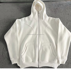 Sweat à capuche personnalisable pour homme, 400 g/m², 100 % coton, avec fermeture éclair, streetwear, masque intégral pour homme, sweat à capuche Y2k avec fermeture éclair - Product Image 1