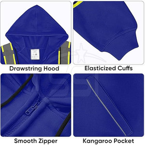 Sweat-shirt de sécurité quotidien, classe 2 ANSI, EN ISO 20471 classe 2, vêtements de travail réfléchissants imperméables, logo, alliant confort et durabilité - Product Image 3