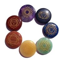 Lots de Pierres de Guérison 7 Chakras en Gros – Style Feng Shui de Luxe, Protection Énergétique Reiki, Vibes Positives, Sous-Verres en Agate Motif Bonbon