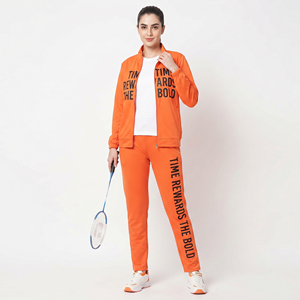 100% Polyester Fleece Jogging Tracksuit <b>Women</b> Crew Neck Track Printed <b>Jacket</b> Jogger Printed Pants Set <b>Women's</b> - Product Image 1