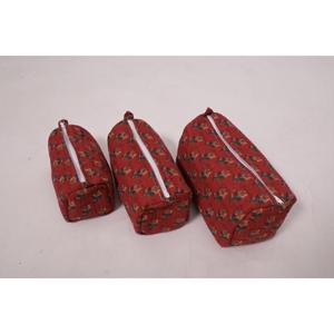 กระเป๋าแต่งหน้าผ้าฝ้ายพิมพ์ลายดอกไม้, กระเป๋าใส่เครื่องสำอางสำหรับผู้หญิง, กระเป๋าใส่อุปกรณ์อาบน้ำแบบมีซิปสำหรับเดินทาง, ออแกไนเซอร์สำหรับใช้ในชีวิตประจำวัน - Product Image 6