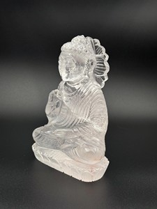 Natural Clear Quartz Buddha <b>Statue</b> 5.25 Inch | Hand Carved Crystal Meditation Idol | Spiritual Home Decor | Wholesale OEM ODM Su - Product Image 3
