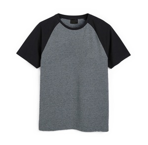 Trendy Unisex Pure Cotton Short-Sleeve <b>T</b>-<b>Shirt</b> Custom Design <b>Raglan</b> Sleeves Contrast Colour Any Fit Any Size - Product Image 3