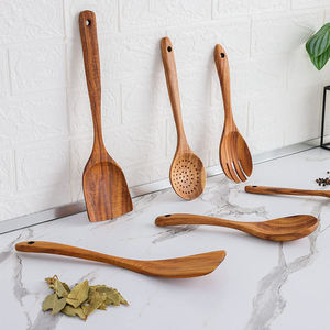 Cucharas de cocina de madera, juego de cucharas de cocina, cuchara ranurada, espátula de madera, cuchara para servir sopa, cuchara para servir pasta - Product Image 5