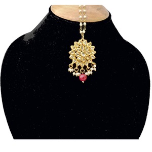 Tocado étnico de aleación de zinc estilo Royal Head, Maang Tikka para mujeres - Boda, novia, San Valentín, aniversario. - Product Image 2