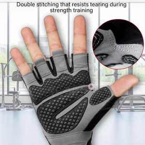 Premium Quality Neoprene Half Finger Gym <b>Gloves</b> Lace-up Closure Unisex Design for Fitness Training Strength Conditioning Daily - Product Image 3
