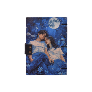 Premium <b>A5</b> Romantic Couple Moonlight Design Notebook with Lock 100 Pages Handmade Paper Journal Eco Friendly Diary Gift Notebook - Product Image 2