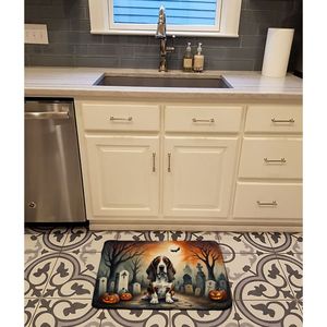 Basset Hound Spooky <b>Halloween</b> Memory Foam Bath Mat Machine Washable Anti-Fatigue Kitchen Rug Comfort <b>Cushion</b> Cover - Product Image 2