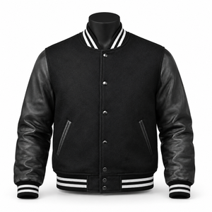 Chaqueta Varsity Personalizada con Cuerpo de Lana y Mangas de Cuero, Chaqueta Letterman, Fabricante de Marca Privada OEM - Product Image 1