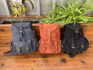 Large Capacity Suede Leather <b>Backpacks</b> for Men & Women School Bags Vintage Drawstring Daypack High Quality <b>Laptop</b> <b>Backpack</b> Bags - Product Image 3
