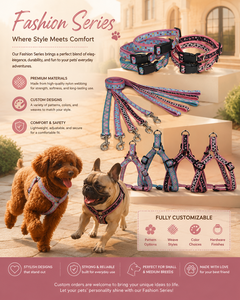 Laisse pour chien en nylon tendance, motif géométrique abstrait, boucle de fermeture durable, boutons à clous métalliques pour chiens, chats, lapins - Product Image 5