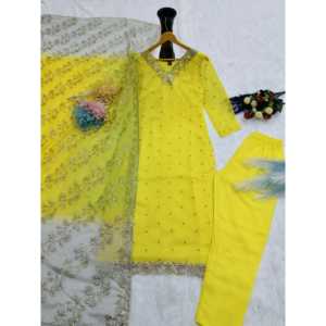 Conjunto de traje de fiesta para mujer de diseñador con pantalón superior Dupatta - Product Image 3