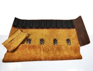 Rouleau de Couteaux de Chef en Cuir Véritable Personnalisé, Sac de Transport Durable pour Couteaux de Chef, Nouveau Design OEM LKR-0332 - Product Image 3