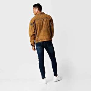 High Selling Friendly Budget Solid Color Stand Collar Men's Winter <b>Denim</b> Jeans <b>Jacket</b> Breathable Eco-Friendly OEM Service - Product Image 5