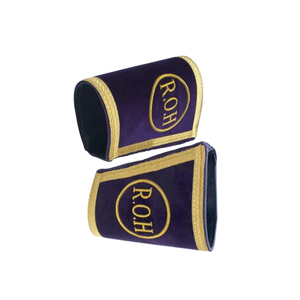 Manguitos de Regalia Masónica Bordados a Mano Personalizados, Manguitos de Regalia Masónica con Bordado Táctico, Delantales de Maestro Masón - Product Image 1