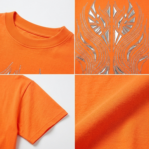 T-shirt pour homme, coupe classique, couleur personnalisée, motif géométrique en strass, manches courtes, col rond, style streetwear, décontracté, respirant, jersey - Product Image 6