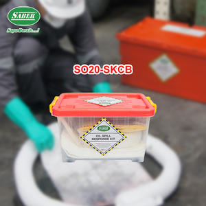 Kit professionnel de tampons absorbants d'hydrocarbures portables de 20 L pour l'urgence, EPI pour l'atelier industriel et la gestion des déversements marins - Product Image 4